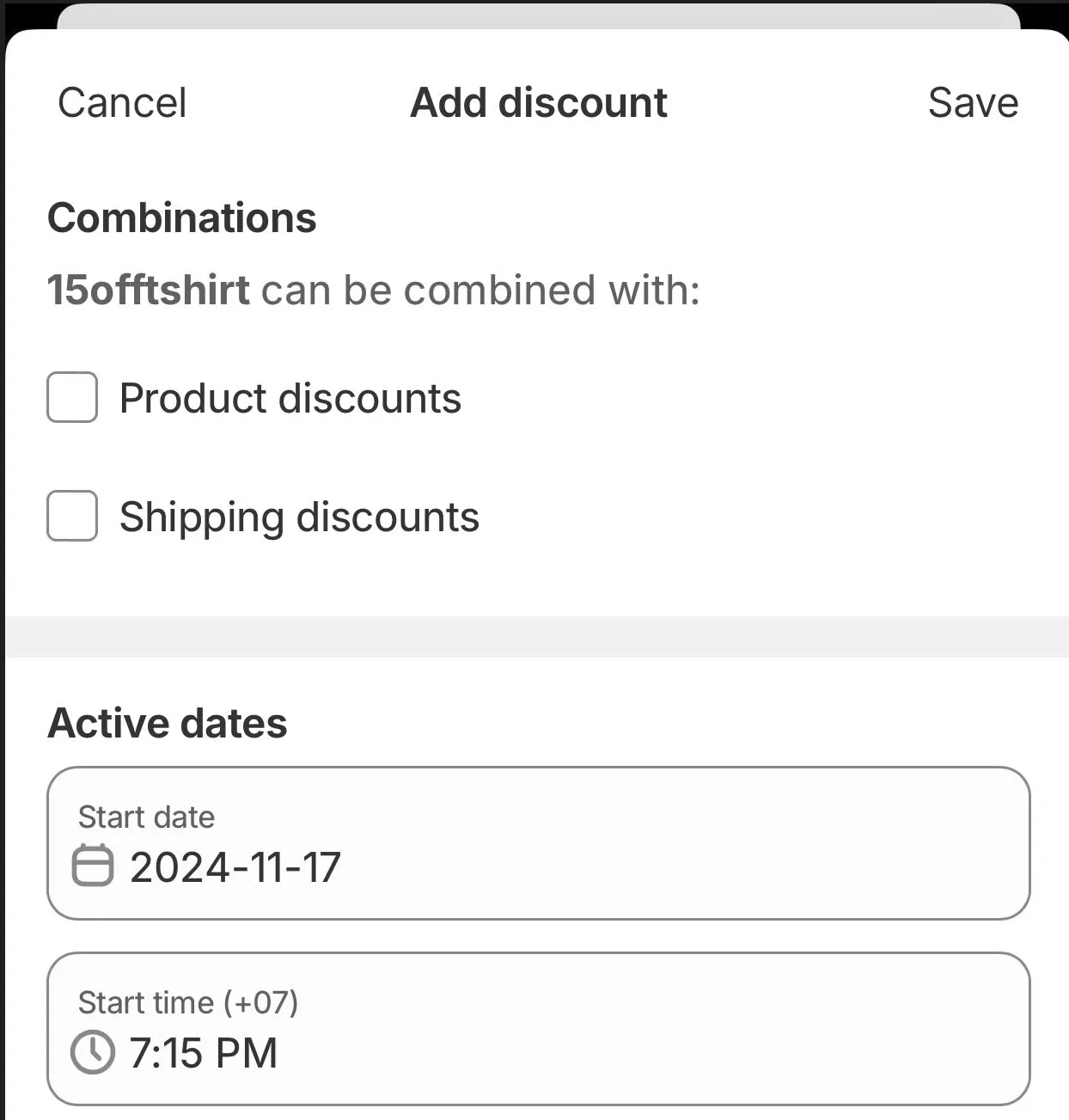 Step 8: Configure Combinations and Activation Dates